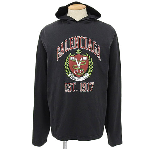 College Logo Hooded T-Shirt, Apparel, Fashion, Clothing, Emblem, Hoodie, Long Sleeve, Distressed, Cotton, Size 2, 674685