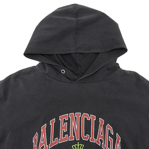 College Logo Hooded T-Shirt, Apparel, Fashion, Clothing, Emblem, Hoodie, Long Sleeve, Distressed, Cotton, Size 2, 674685