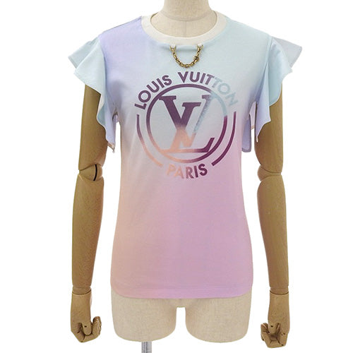 LV Circle Gradient T-Shirt RM222J, Ruffle Gradient, Size XS, Cotton