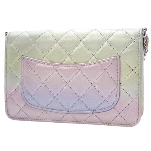 Matelasse Coco Mark Chain Wallet in Gradient Metallic Lambskin
