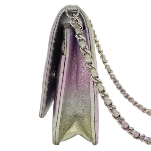 Matelasse Coco Mark Chain Wallet in Gradient Metallic Lambskin