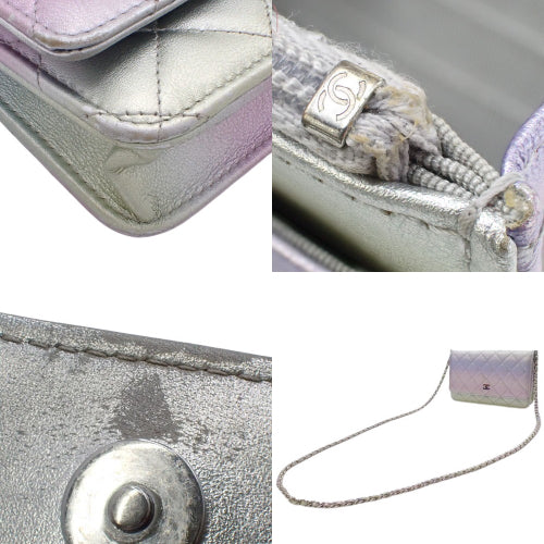 Matelasse Coco Mark Chain Wallet in Gradient Metallic Lambskin