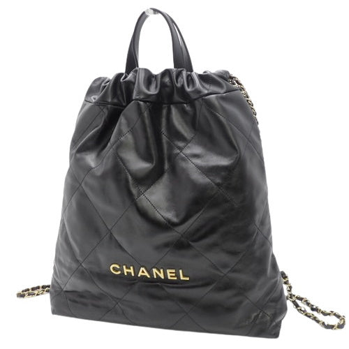 Matelasse Chanel 22 Drawstring Backpack in Leather