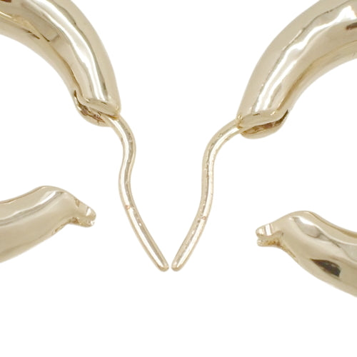 Coco Mark Pearl Hoop Earrings, Metal (GP), Fake Pearl, Accessory, Jewelry