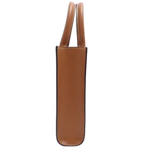 Mini Vertical Cabat, Canvas & Calfskin, Beige & Brown, 193302EUK.02NT, 2-Way Shoulder Bag (can be worn as a shoulder bag or crossbody bag).