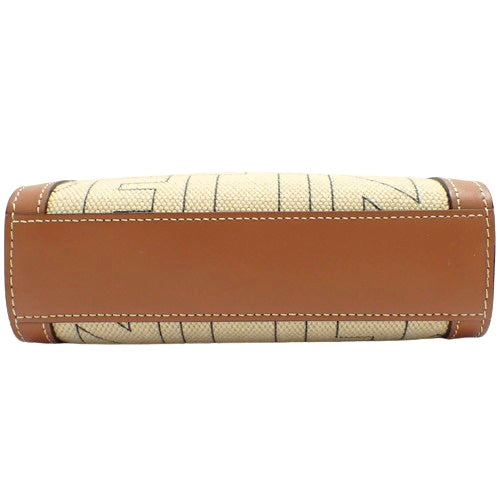 Mini Vertical Cabat, Canvas & Calfskin, Beige & Brown, 193302EUK.02NT, 2-Way Shoulder Bag (can be worn as a shoulder bag or crossbody bag).
