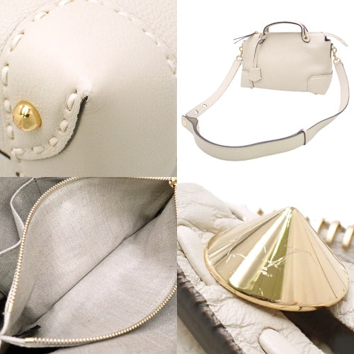 BY THE WAY (By The Way) Seleria Medium Leather Shoulder Bag, Ivory, 8BL146, 2-Way Shoulder/Top Handle Mini Boston Bag