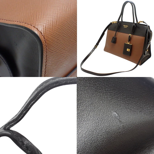 エスプラナード バッグ サフィアーノレザー SAFFIANO+CITY CALF NERO/PALISSANDRO 1BA047 2WAY ショルダー トート 肩掛け