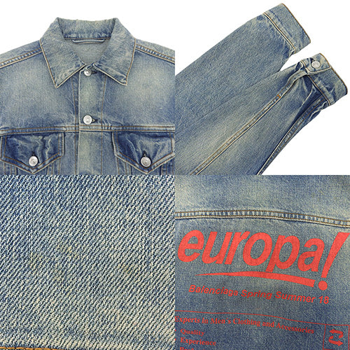 Europa バックプリント デニムジャケット アパレル ファッション 衣類 Gジャン 44 コットン 509533