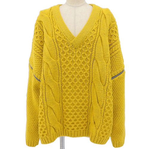 Detachable Sleeve Knit Sweater, 2-Way, XL, Wool, Size 673684