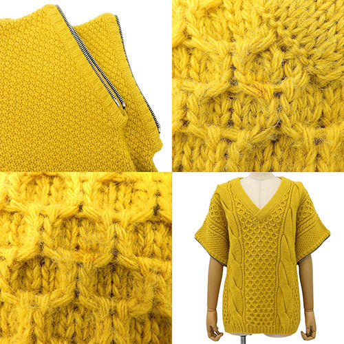 Detachable Sleeve Knit Sweater, 2-Way, XL, Wool, Size 673684