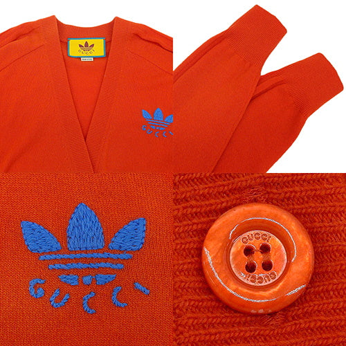 GUCCI × adidas ロゴ カーディガン アパレル ファッション 衣類 アディダス XXS ウール