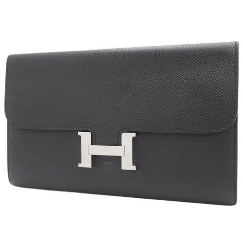 Constance Long, Epsom calfskin, palladium hardware, black, silver hardware, A stamp.