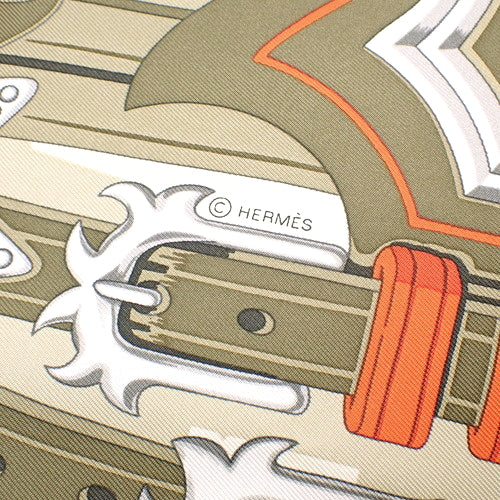 【未使用】BRIDES ET DESTIN 可愛らしい花嫁 カレ90 シルク ヴェールアルジル/カーキ/コライユ H003967S 09