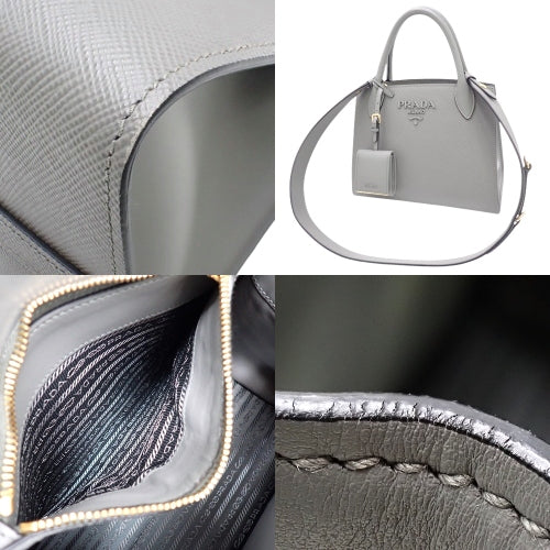 Monochrome small 2-way shoulder bag in Saffiano leather with CUIR+C ARDESIA (1BA156)