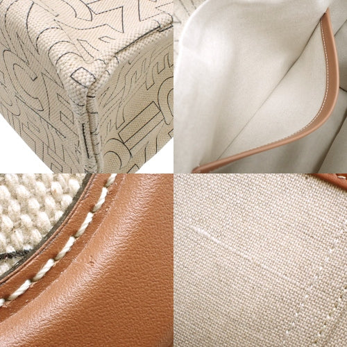 Large Cabas Thais Triomphe Calfskin Textile Natural/Tan 196762ERQ.02NT