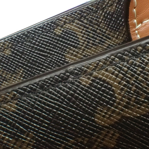 Small Vertical Cabat bag in calfskin and Triomphe canvas, tan. 2-way shoulder/handbag.