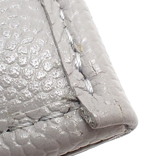 Boy Chanel Coco Mark Tri-Fold Wallet, Caviar Skin, Light Gray, A84432, Mini Wallet, V-Stitch Chevron