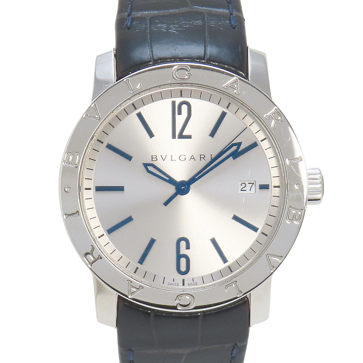 BB39S Bulgari Bulgari Solotempo Stainless Steel/Crocodile Automatic Silver