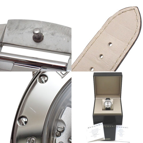 宝格丽(BVLGARI)BB39S Bulgari Bulgari Solo Tempo腕表,精钢/鳄鱼皮表带,自动上链,银色表盘。