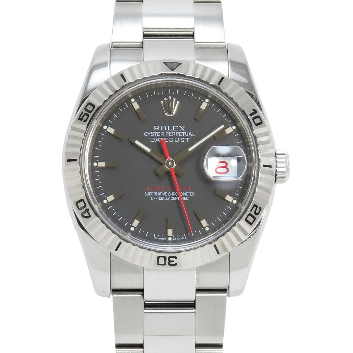 116264 Datejust Turnograph WG/SS Stainless Steel, Serial Number D, Automatic, Black Dial