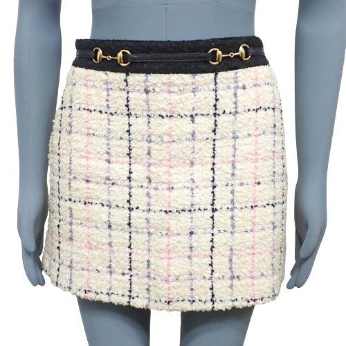 Tweed mini skirt size 38, check pattern
