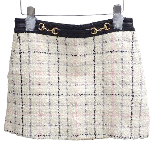粗花呢迷你裙,38码,格纹图案