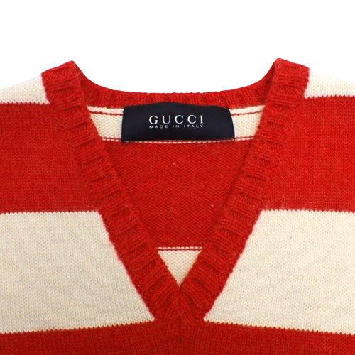 Striped knit vest, wool and alpaca, size XL, 398106