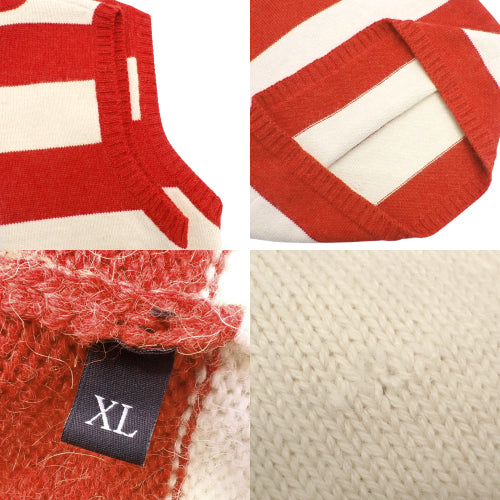Striped knit vest, wool and alpaca, size XL, 398106
