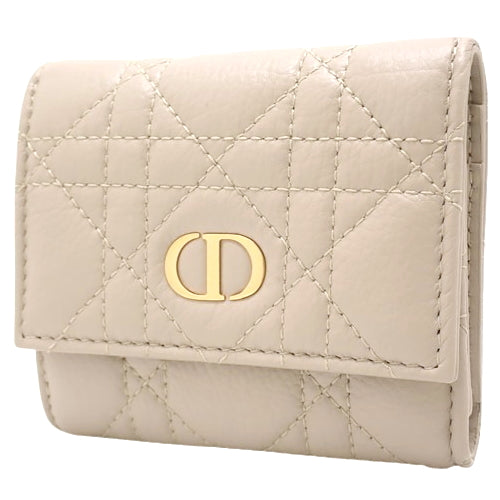 カナージュ Dior Caro Hibiscus ウォレット 3つ折り財布 三つ折り ミニ財布 カロ カーフ パウダーベージュ S5175UWHC_M51U