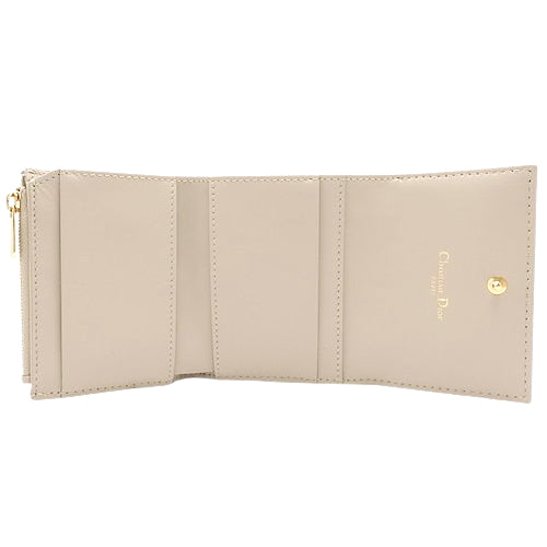 カナージュ Dior Caro Hibiscus ウォレット 3つ折り財布 三つ折り ミニ財布 カロ カーフ パウダーベージュ S5175UWHC_M51U