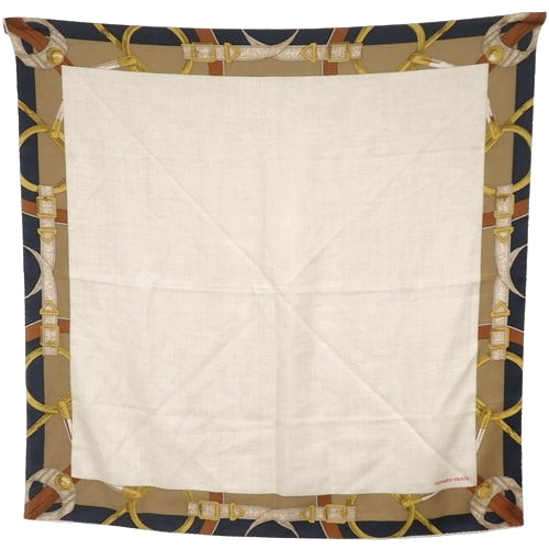 卡莱90腰带图案羊绒丝绸