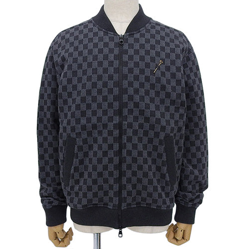 Damier 提花拉链飞行员夹克 2021 大号 Damier 石墨夹克