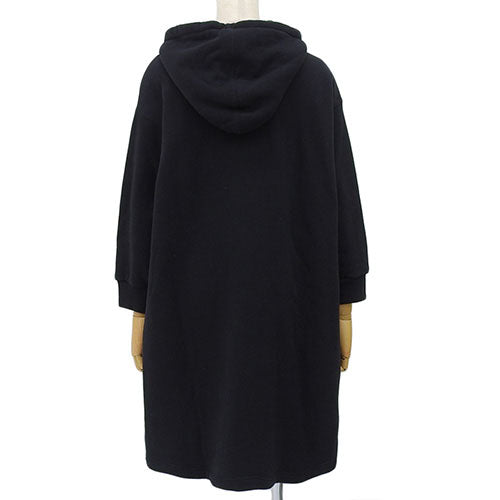 徽标印花连帽连衣裙,M码