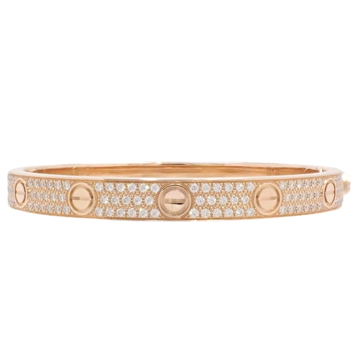LOVE Bracelet, Classic Model, Pavé Diamond, Pink Gold (K18PG), Jewelry, Love Bracelet