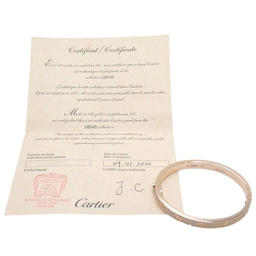 LOVE Bracelet, Classic Model, Pavé Diamond, Pink Gold (K18PG), Jewelry, Love Bracelet