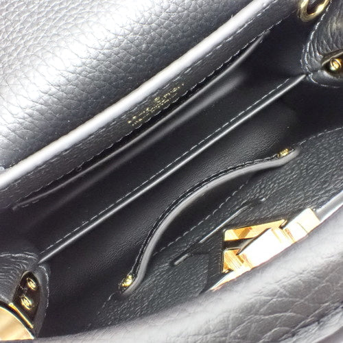 Capucine Mini, Triヨン Leather, Noir, M56071, 2-way shoulder bag/handbag.
