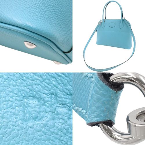 Bolide 27,Epsom 皮革,钯金配件,黑色蓝色,D 形印章