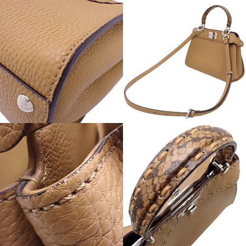 Selleria セレリア PEEKABOO MINI ピーカブー ミニ 2WAY ショルダーバッグ 斜め掛け 肩掛け カーフ パイソン 8BN244ARBGF1PIC(2025年1月現在現行品)