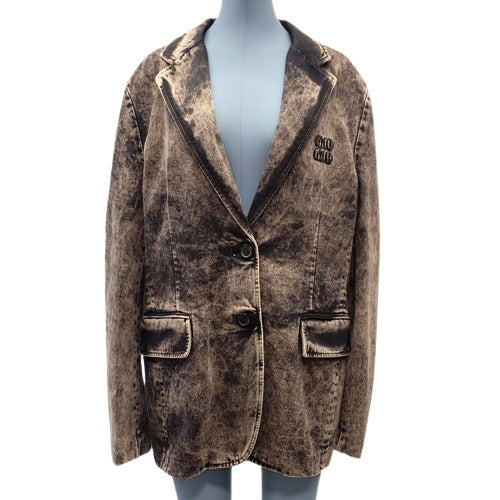 Logo denim jacket, size 42, marbled, 2022