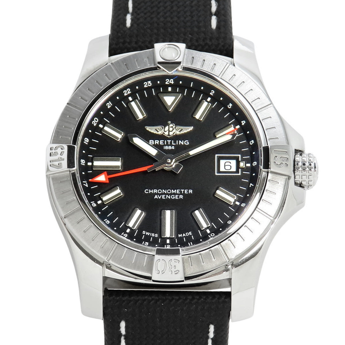 A32397 Avenger Automatic GMT Stainless Steel SS Automatic Black
