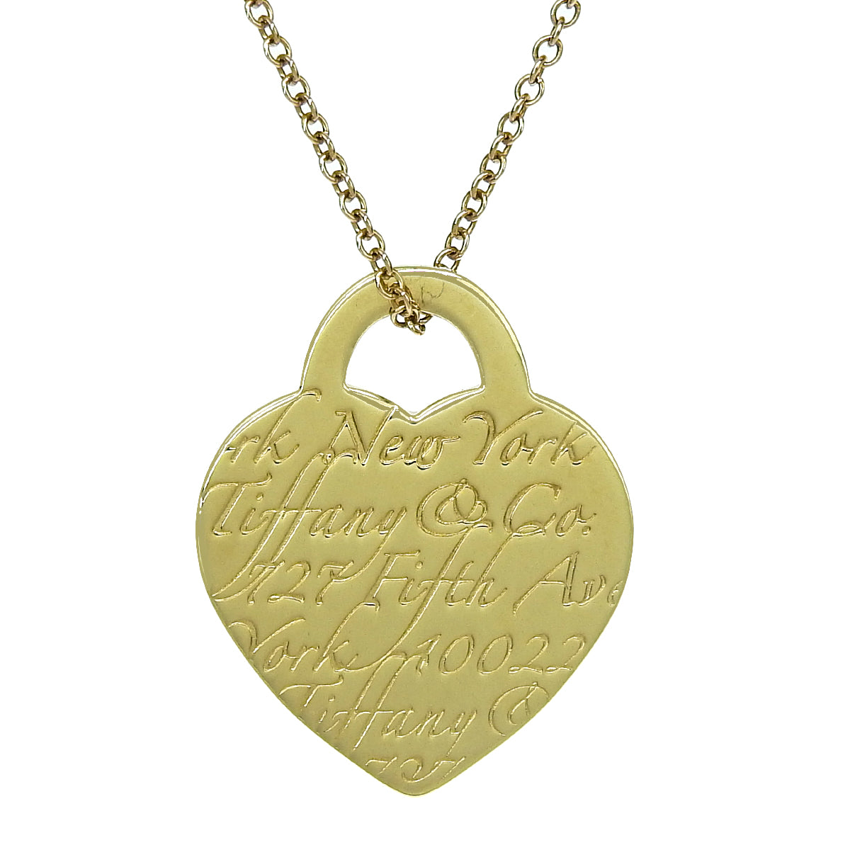 18K 黄金音符心形项链