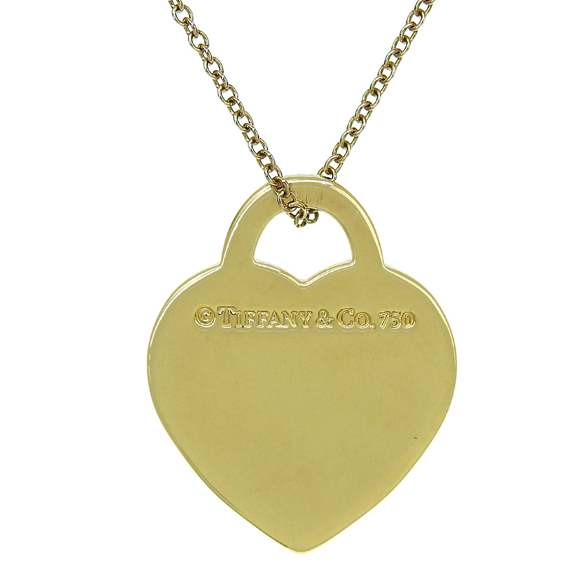 18K 黄金音符心形项链