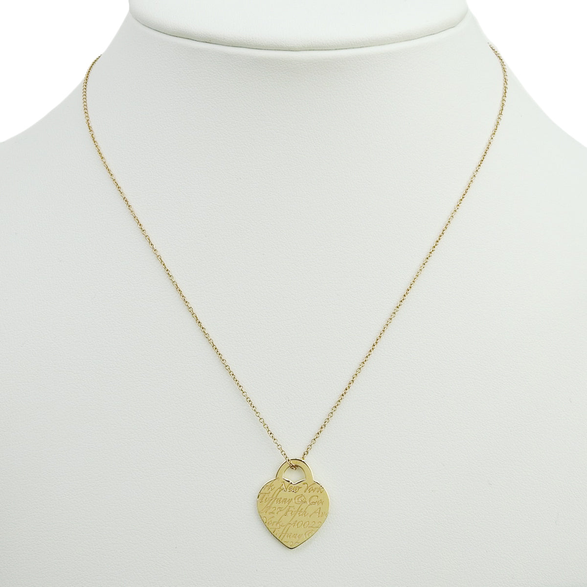 18K 黄金音符心形项链