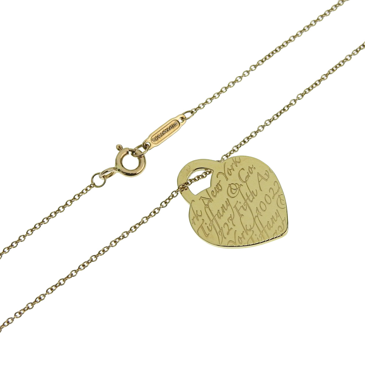 18K 黄金音符心形项链