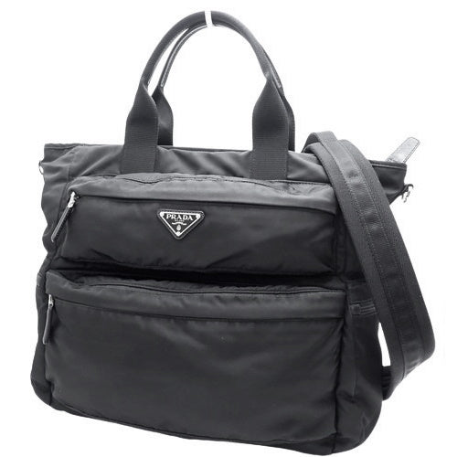 2WAYトートバッグ ナイロン レザー TESSUTO MONTAGN NERO ネロ 2VG040 ショルダー 肩掛け 斜め掛け