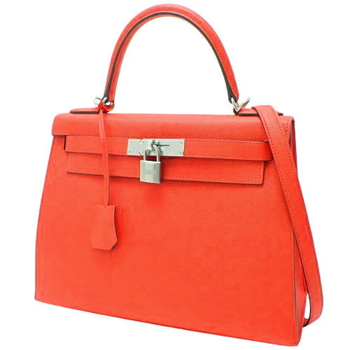 ケリー ヴェルソ 28 (外縫い) ヴォーエプソン パラジウム金具 ルージュクー/ルージュグレナ シルバー金具 Y刻印