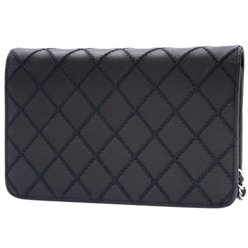 Wild Stitch Coco Mark Chain Wallet, Lambskin, Black, Shoulder Bag, Crossbody Bag