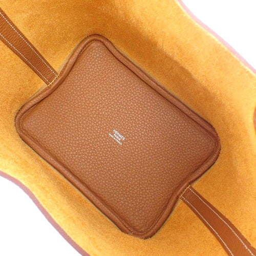 Picotin Lock PM Tote Bag in Gold, Taurillon Clemence Leather, Palladium Hardware, Silver Hardware, B Stamp