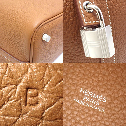 Picotin Lock PM Tote Bag in Gold, Taurillon Clemence Leather, Palladium Hardware, Silver Hardware, B Stamp